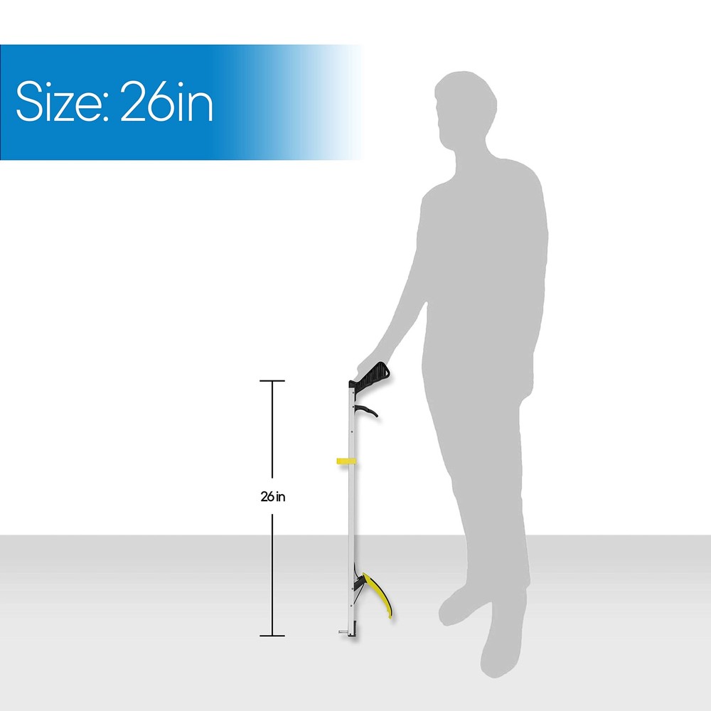 26-Inch Featherweight Reacher Tool Multi-Use Adjustable Hook Black