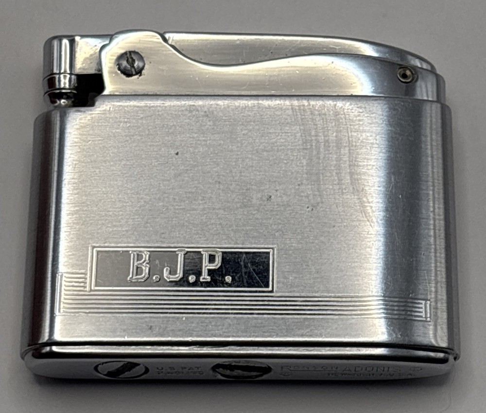 Vintage Ronson Adonis Slim Silver Tone Lighter USA Not Working