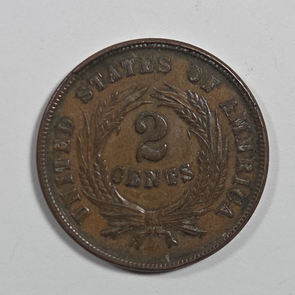 1864 Two Cent Shield .02. Super Sharp Extra Fine.