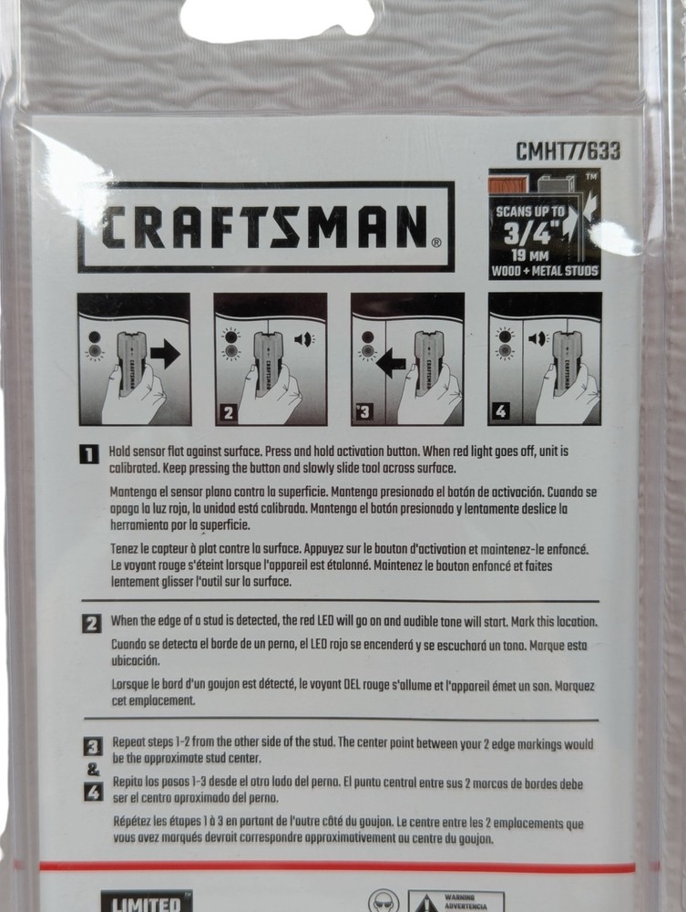 CRAFTSMAN - Stud Finder- 3/4-Inch Depth - CMHT77633