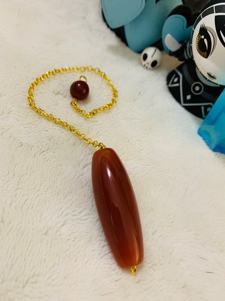 Orange Crystal Pendulum Dowsing, amplifying, restore focus & transform