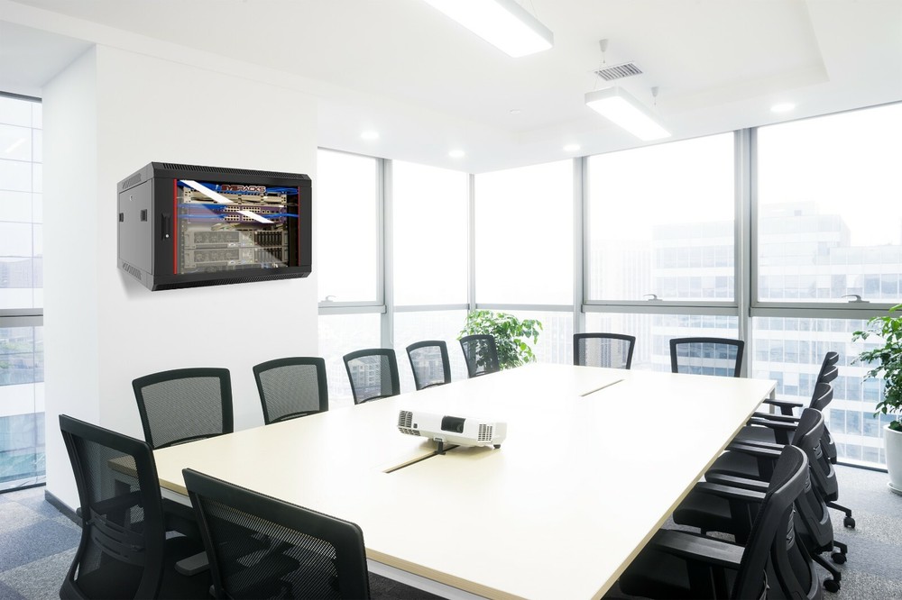 Server Rack 6U Wall Mount Cabinet Locking Networking Data Enclosure Glass Door