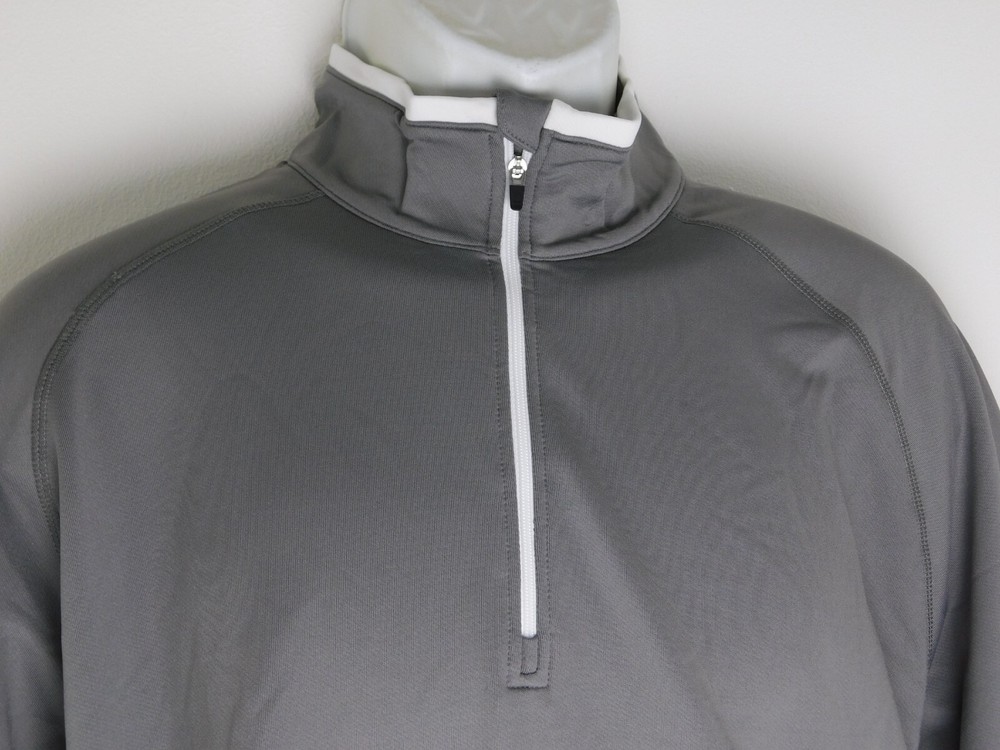 Dunning Golf Mens Designer Gray White Pullover QZ Jacket Large NICE