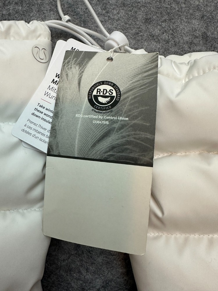 Lululemon Wunder Puff Down Mittens WHT White Size L/XL