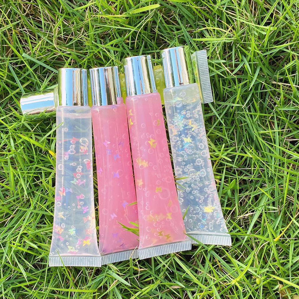 50Pcs 15ml Lip Gloss Squeeze Tubes, Silver Lip Gloss Containers Empty, Refillabl