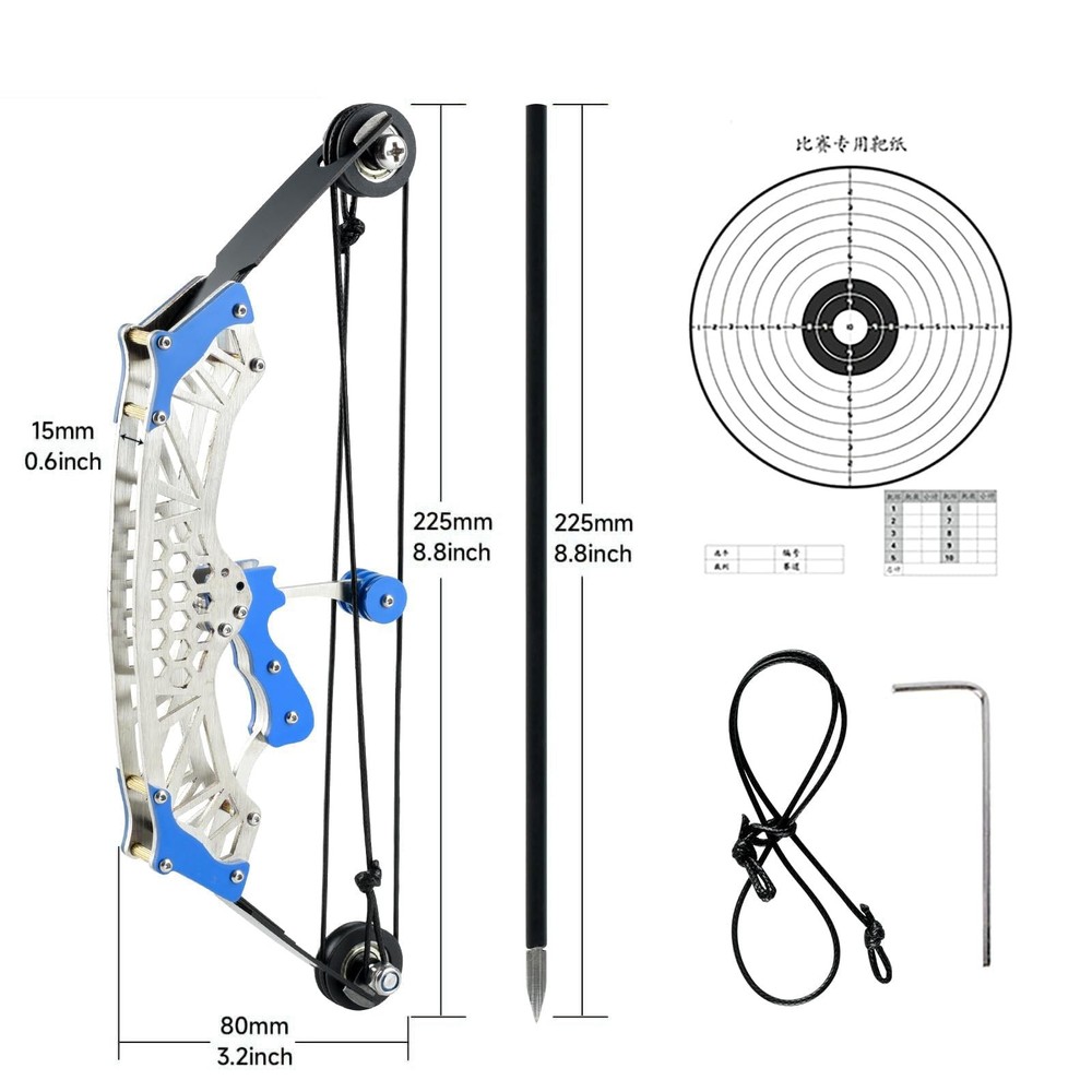 Compound Bow Archery Set Pro Competition & Training Outdoor Blue Hexagonal Desig