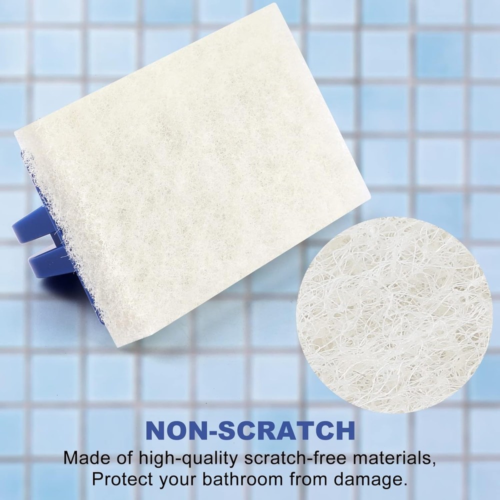 Heavy Duty Bath Scrubber with Replaceable Non-Scratch Pads - Clean & Protect