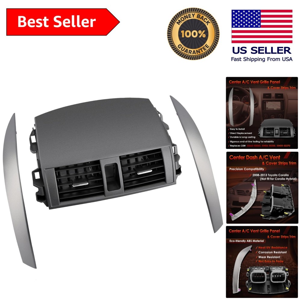 OEM Quality Replacement A/C Vent for 2008-2013 Corolla - Includes Trim Strips