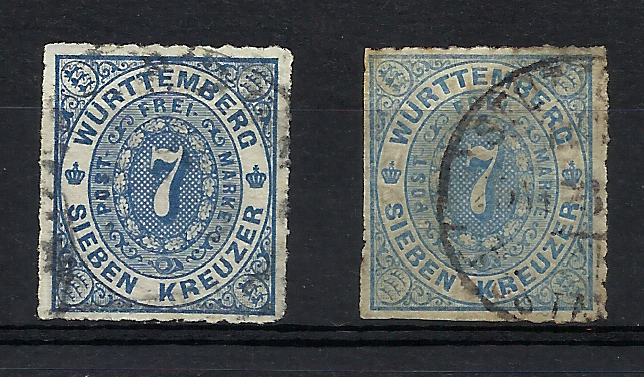 GERMANY WURTEMBERG Mi 39 a + 39 b Used - VF