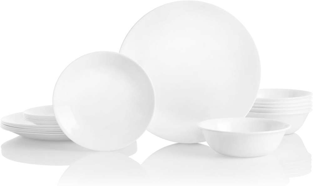 DINNERWARE SETS (18-Piece, Service for 6) Dinner/Snack Plates & Bowls
