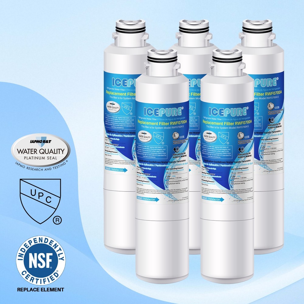 Fit For Samsung RF23HTEDBSR/AA RF23J9011SG/AA RF23J9011SR/AA Water Filter 5 Pack