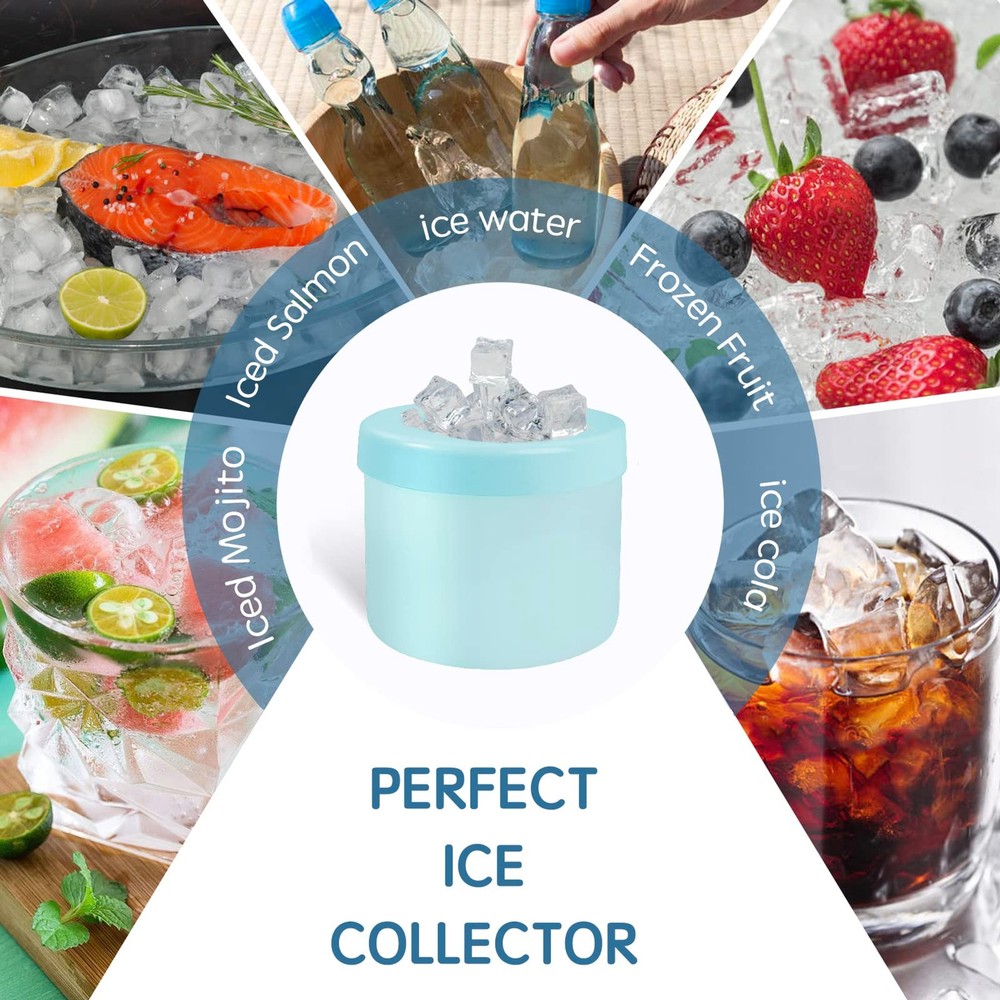 2PC Silicone Ice Cube Mold Maker Easy Release Ice Cup Stress Relief Tool food