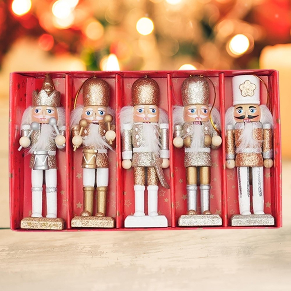 5 Pieces Christmas Nutcracker Figure Versatile for Table Display