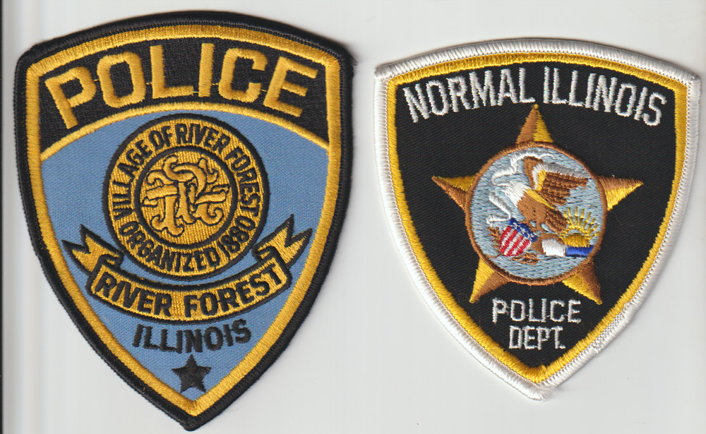 Normal & River Forest IL patch pair non shield shape patch