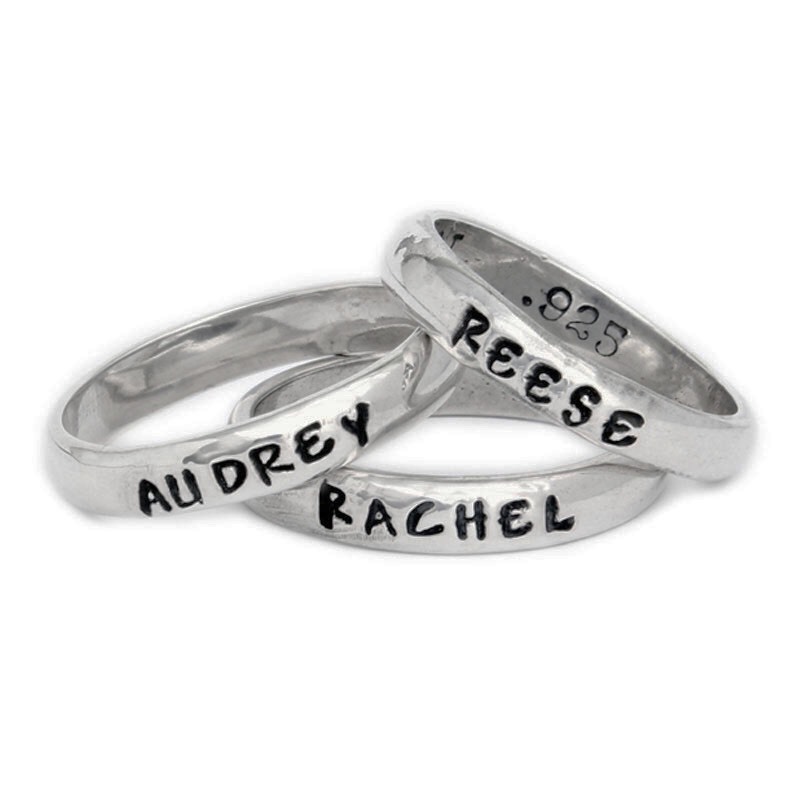 Personalized Rings In Sterling Silver
