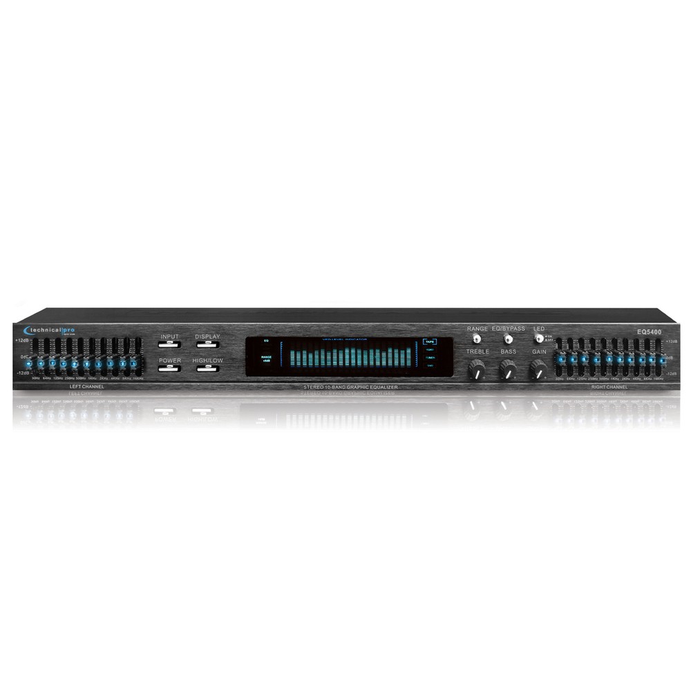 Technical Pro Professional Dual 10 Band Equalizer w/ Individual LED Indicators