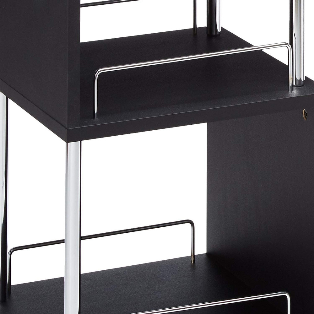 - Minorca Modern Wine Bar Table W/Shelves (Black)
