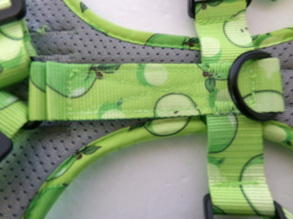 Dog Harness Size Medium Green Apples Mesh Adjustable Straps