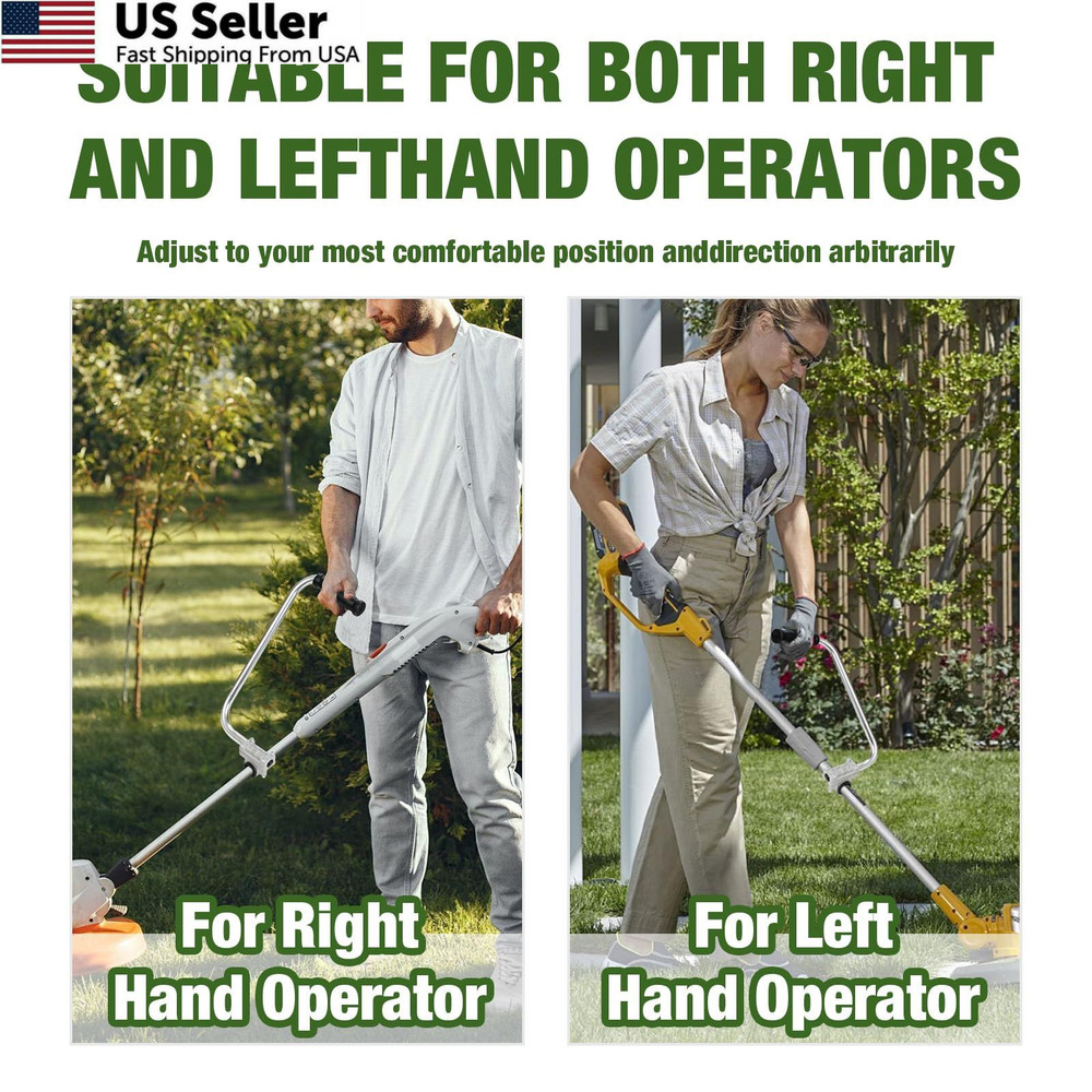 Ergonomic Weed Eater Handle Extension - Back Saver Trimmer Grip Silver