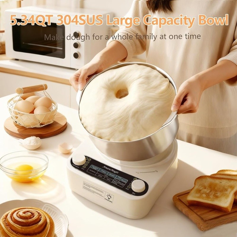 Automatic Dough Mixer W/ Fermentation Function Stainless Steel Kneader Machine