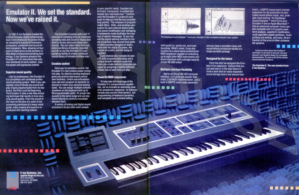 WORLD'S BEST New E-mu Emulator II Replacement Main Control Panel Overlay - MINT!
