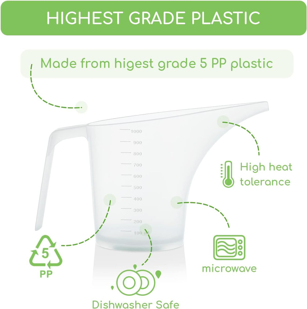 Funnel Pitcher for Soap Making, Large Capacity Easy Pour Container with Long Spo