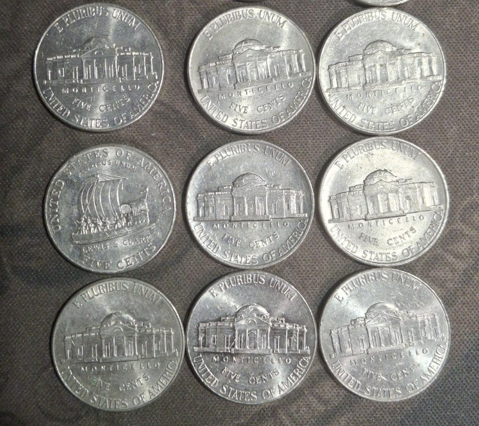 Uncirculated Condition Nickel Roll, Random Dates