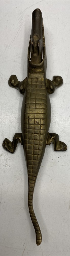 Vintage Brass ALLIGATOR Nutshell Cracker 9 1/2" Long
