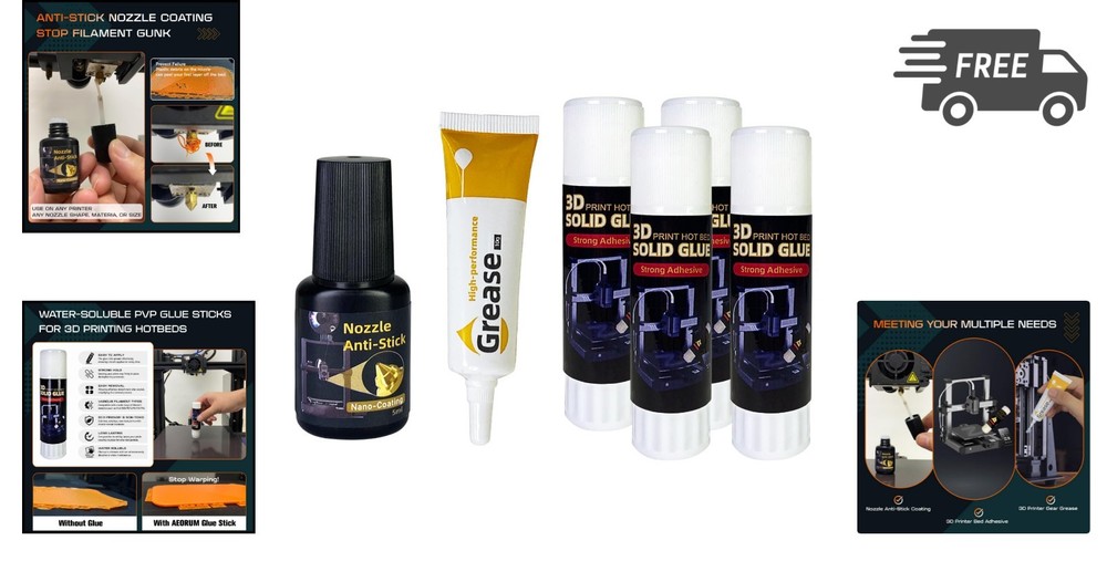 3D Printer Accessories Kit 6pcs Nozzle Coating Lubricant Adhesive Sticks Tools