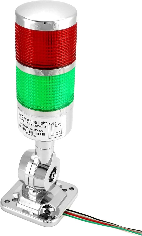 QWORK Industrial Warning Lights, 12-24V LED Stack Tower Lights with Red