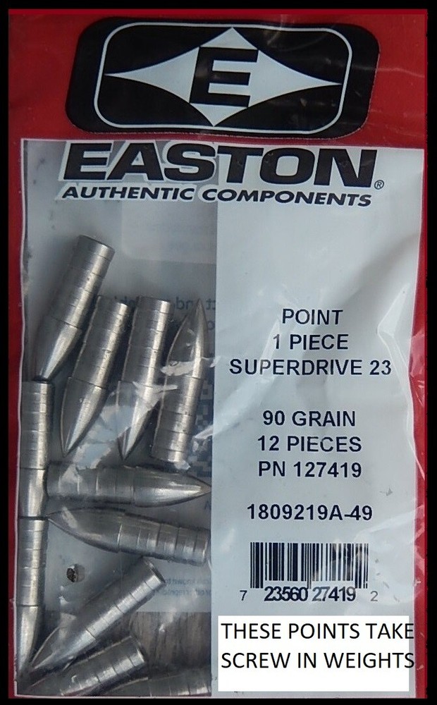 Easton Super Drive 23 Points 1/2 DZ 90 Grain Adjustable