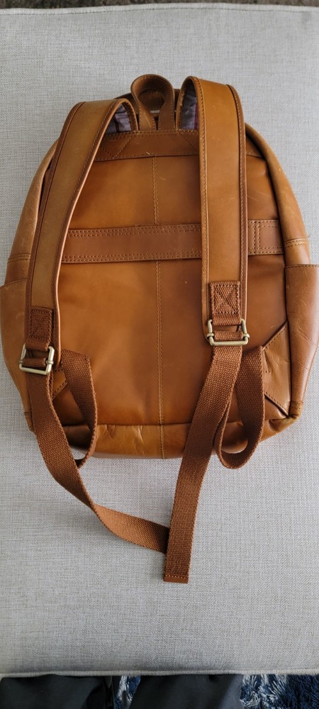 Rawlings Red Label Rugged Unisex Leather Backpack Camel/Cognac/Tan Backpack