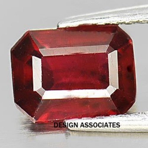 RUBY 8 x 6 MM EMERALD CUT EARTH MINED AND TREATED BEAUTIFUL COLOR