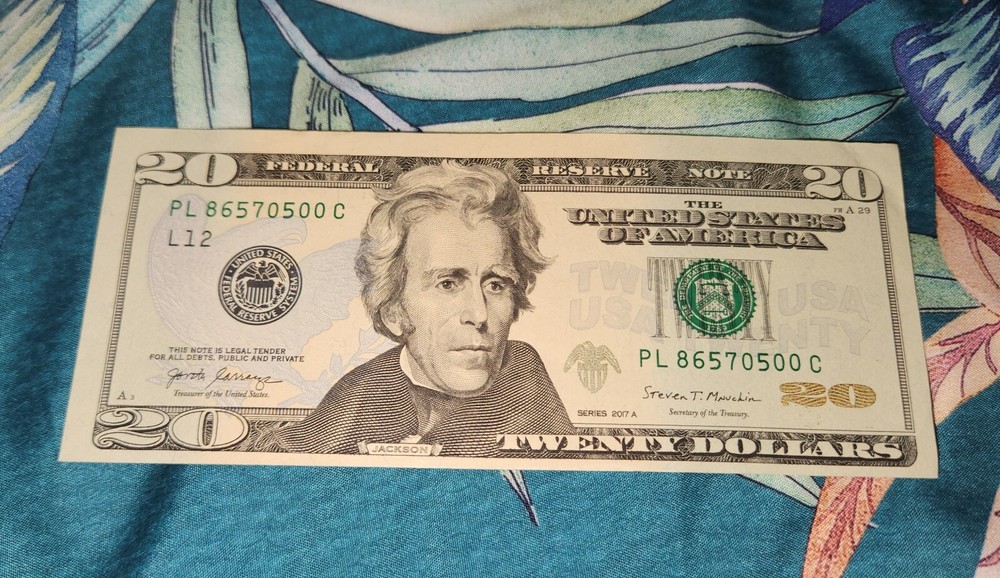 2017 $20 USD Miscut Note