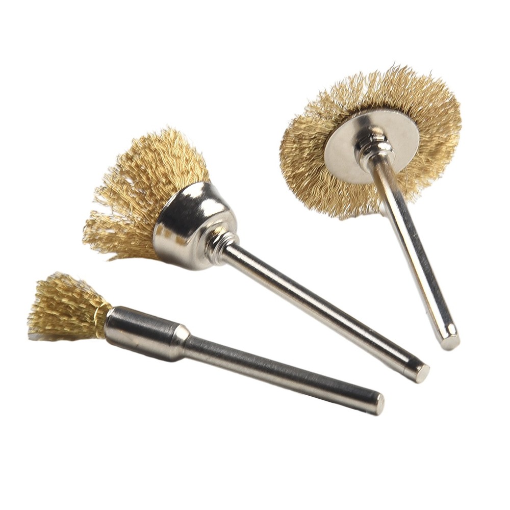 3PCS Rotary Drill Wire Wheel Cup Brush Drill Set Rust Paint Remover Tool 3 Type