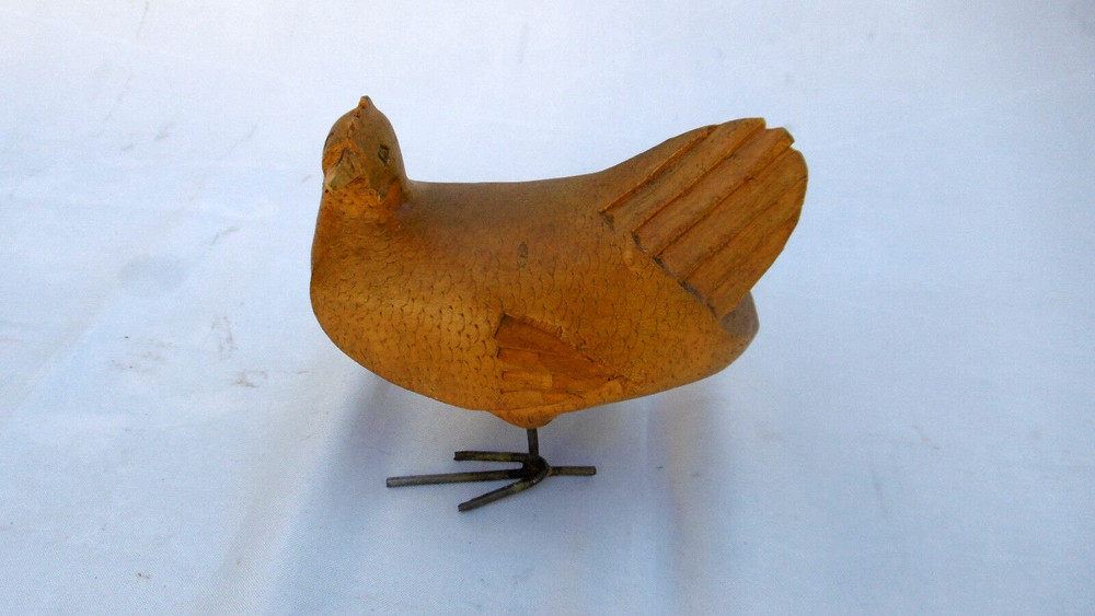 Wooden Chicken Sculpture
