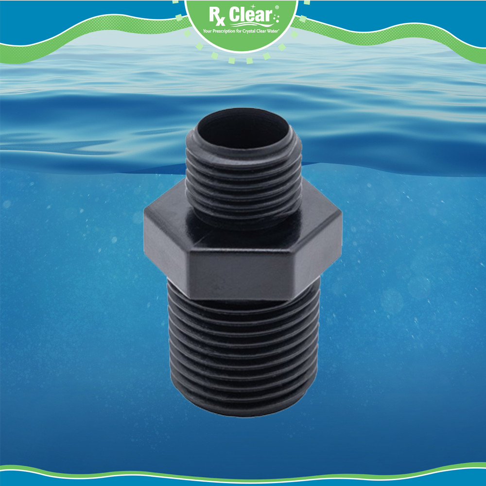 Rx Clear Replacement Inlet Fitting Adapter for Automatic Chemical Chlorinators