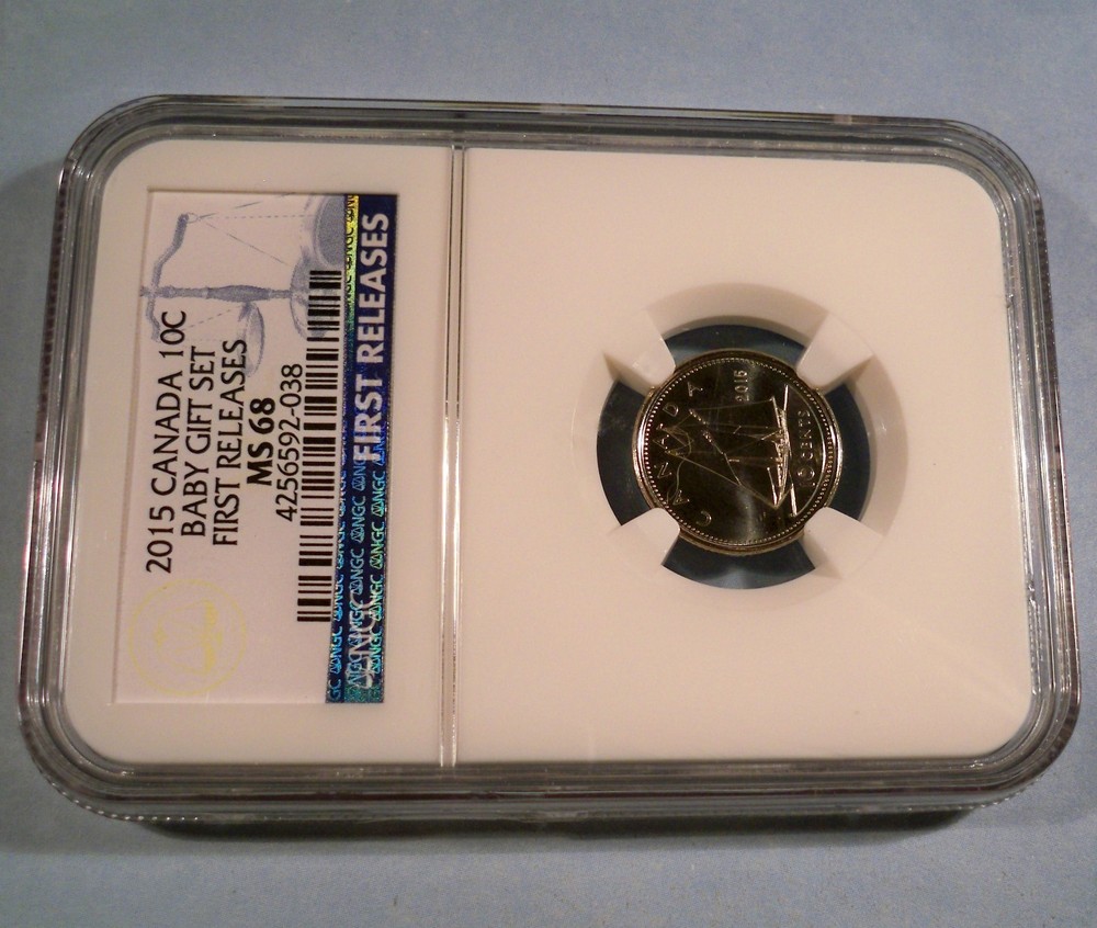 2015 NGC MS68 CANADA DIME BLUENOSE 10c MS 68