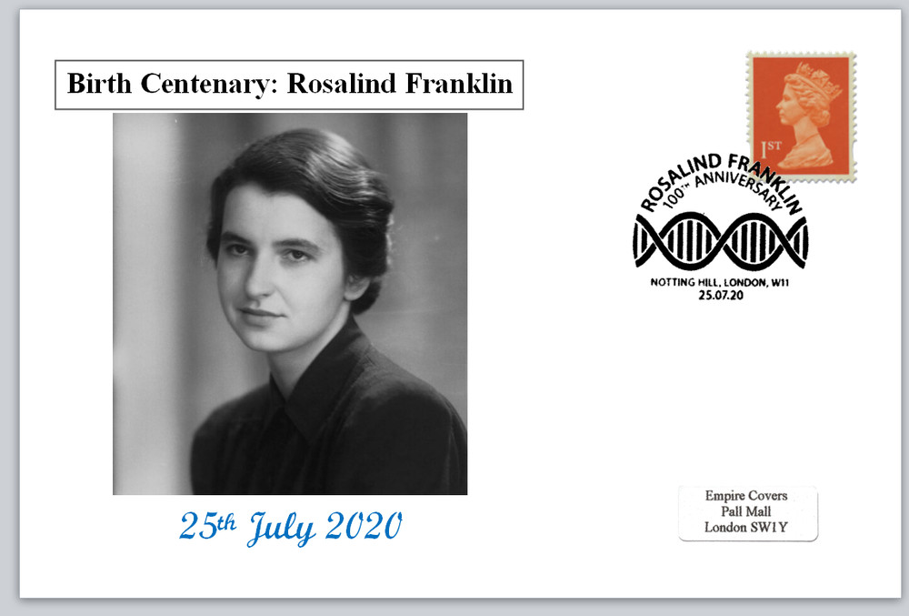 2020 birth centenary rosalind franklin postal card chemistry physics