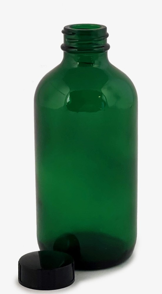 12 Green 8 oz Glass Bottles with Lids