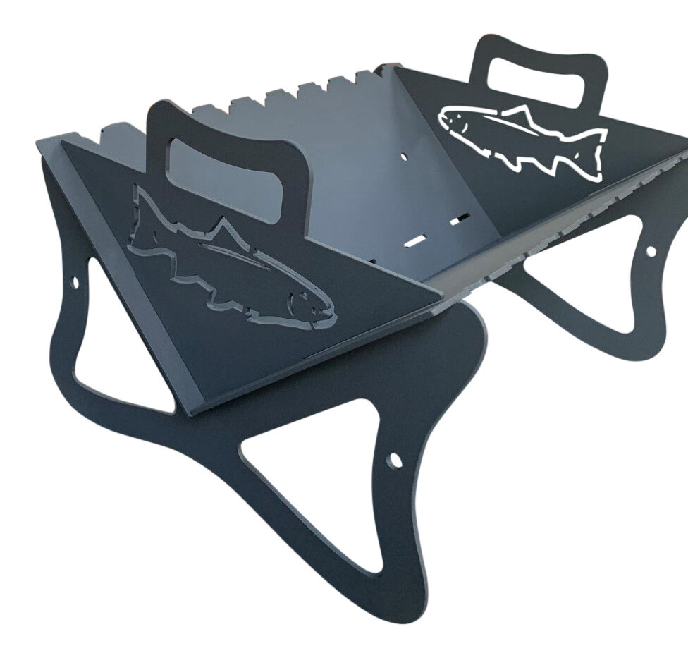 BBQ Pit for camping and tailgating. (Packs Flat)-Easy Assembly, Heavy duty.