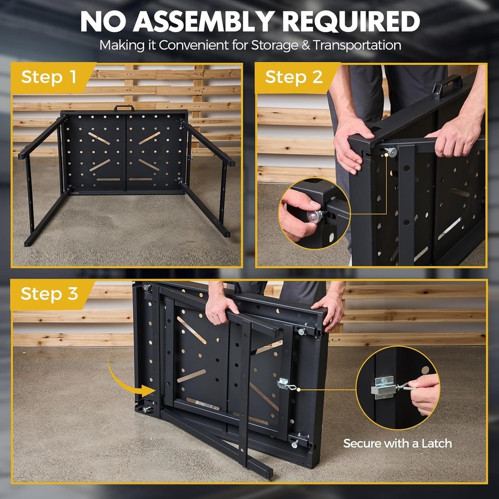Welding Table Foldable Work Bench, Folding Workbench,1000LBS Capacity Heavy-Duty