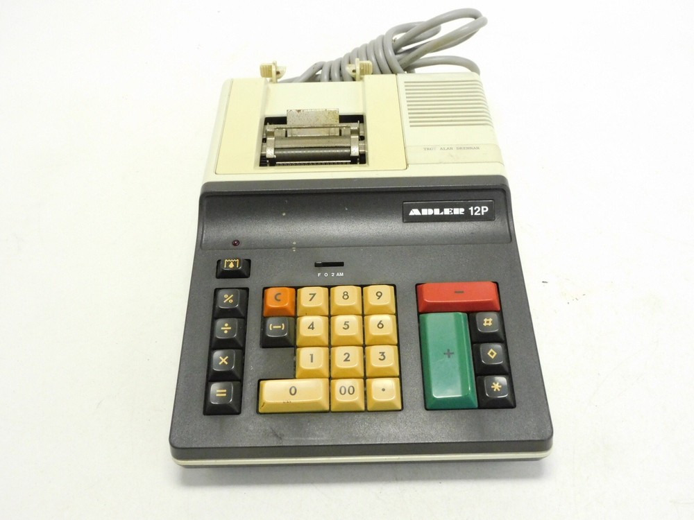 Vintage Adler 12P Calculator 4-Function Printer 1976 - RARE