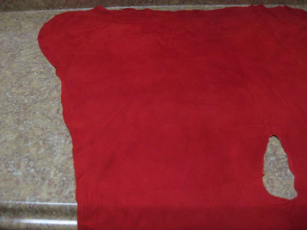 Red Suede Deer Leather #0006745 Row FF