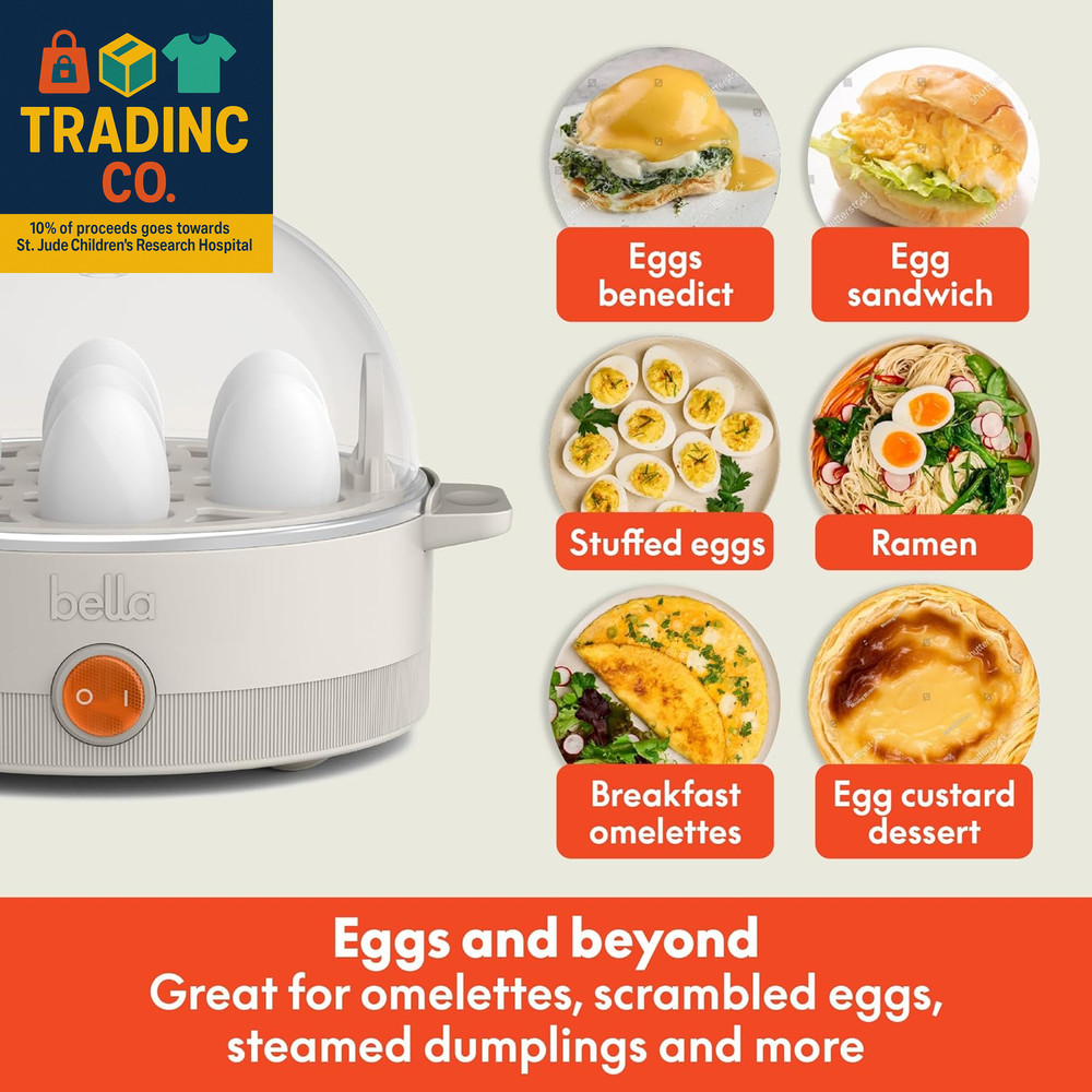 Electric Egg Cooker, 7 Eggs Capacity Tray, Single Stack, for Poached, Scrambled,