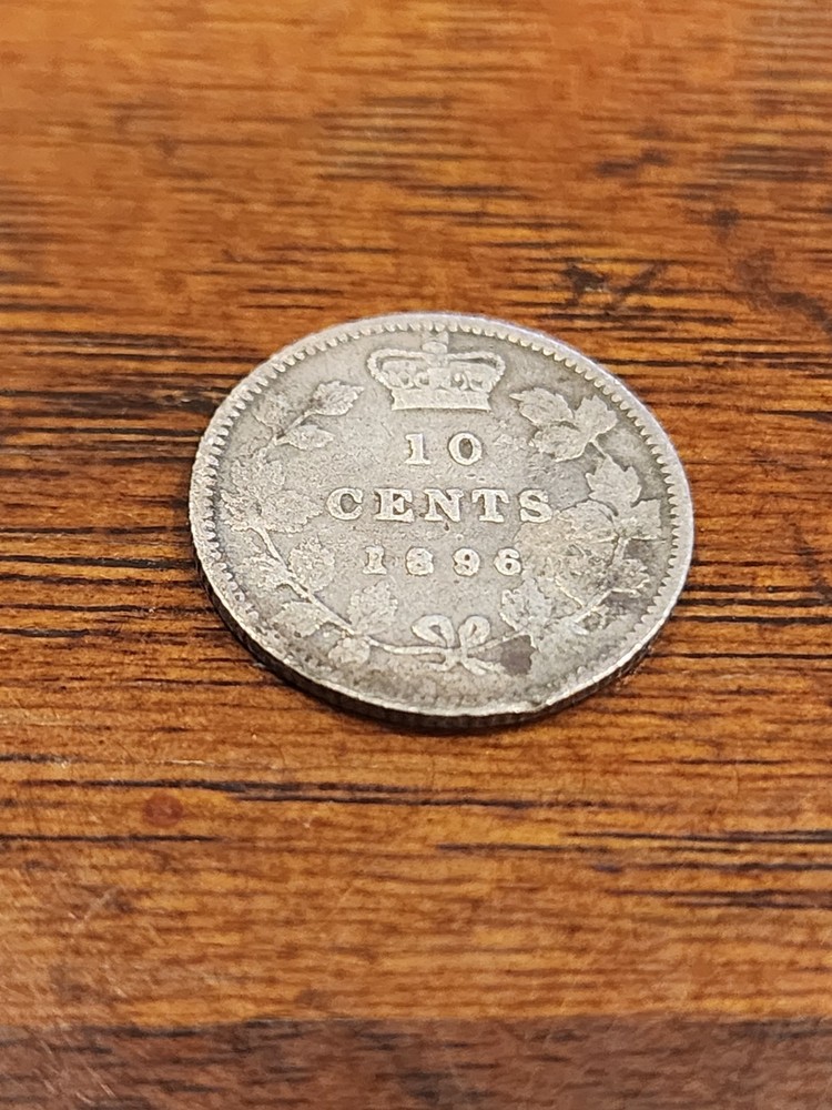 1896 Canada 10 Cents Silver Coin