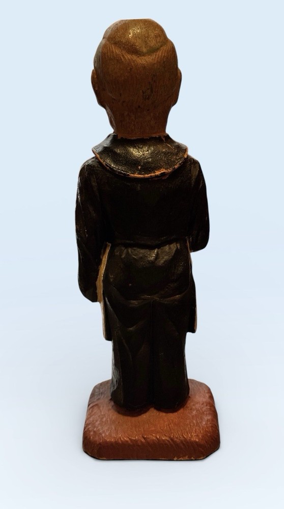 VINTAGE SYROCO WOOD FIGURINE BARTENDER CORKSCREW 8"