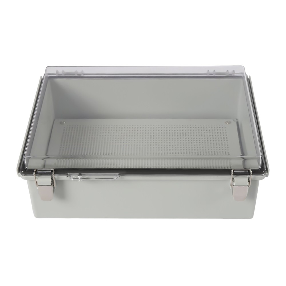 Clear/Grey Enclosure Wall Mount ABS IP67 Hinged Compact Cover Latch Junction Box
