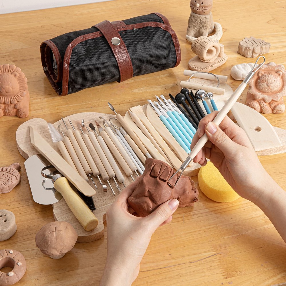 36PCS Pottery & Clay Sculpting Tools, Ceramics Polymer Tools Set, Clay Modeli...