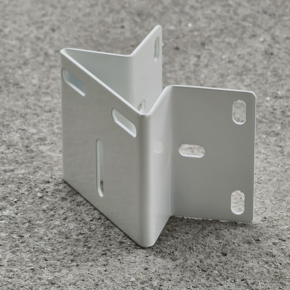 Rust-Proof White Metal Right Angle Bracket for Exterior CCTV Installation